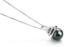 8-9mm Di Tahiti Pendente en Demetria Nero