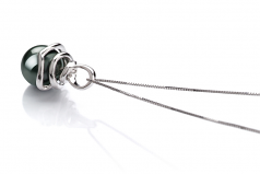 8-9mm Di Tahiti Pendente en Demetria Nero