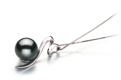 8-9mm Di Tahiti Pendente en Dionne Nero
