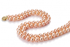 7-8mm di Perle Acqua Dolce Collana en Jamilia Rosa