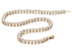 5-5.5mm di Perle Acqua Dolce Collana en Bianco