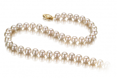 5-5.5mm di Perle Acqua Dolce Collana en Bianco