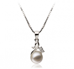 6-7mm di Perle Acqua Dolce Pendente en Arianna Bianco