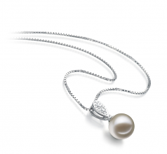 7-8mm di Perle Acqua Dolce Pendente en Daria Bianco