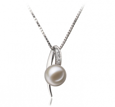 7-8mm di Perle Acqua Dolce Pendente en Destina Bianco
