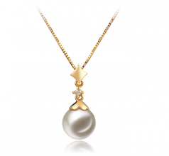 7-8mm di Perle Acqua Dolce Pendente en Giorgia Bianco