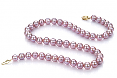 7-8mm di Perle Acqua Dolce Collana en Lavanda