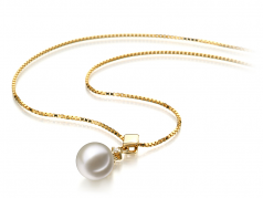 7-8mm di Perle Acqua Dolce Pendente en Giorgia Bianco