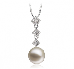 9-10mm di Perle Acqua Dolce Pendente en Rossana Bianco