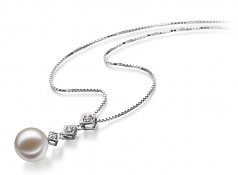 9-10mm di Perle Acqua Dolce Pendente en Rossana Bianco