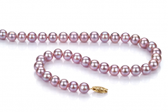 7-8mm di Perle Acqua Dolce Collana en Lavanda