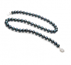 7-7.5mm Akoya Giapponese Collana en Nero