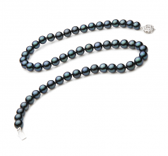 7-7.5mm Akoya Giapponese Collana en Nero