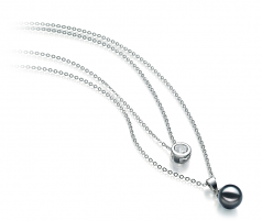 7-8mm Akoya Giapponese Collana en Ramona Nero