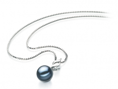 7-8mm Akoya Giapponese Pendente en Zalina Nero