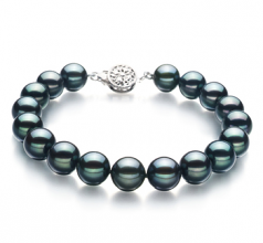 8-8.5mm Akoya Giapponese Bracciale en Nero