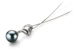 8-9mm Akoya Giapponese Pendente en Cora Nero