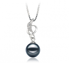 8-9mm Akoya Giapponese Pendente en Naomi Nero