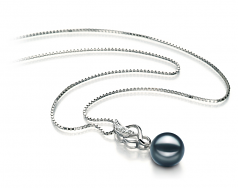 8-9mm Akoya Giapponese Pendente en Naomi Nero