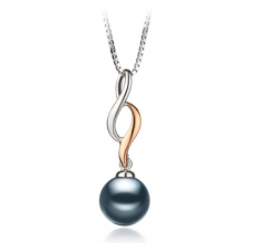 8-9mm Akoya Giapponese Pendente en Penny Nero