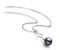 8-9mm Akoya Giapponese Pendente en Penny Nero