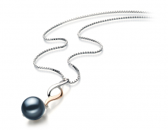 8-9mm Akoya Giapponese Pendente en Penny Nero