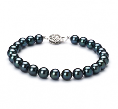 6.5-7mm Akoya Giapponese Bracciale en Nero