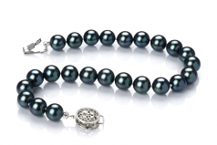 6.5-7mm Akoya Giapponese Bracciale en Nero