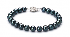 6.5-7mm Akoya Giapponese Parure en Nero