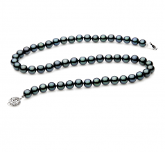 7-7.5mm Akoya Giapponese Collana en Nero