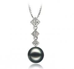 8-9mm Akoya Giapponese Pendente en Rossana Nero