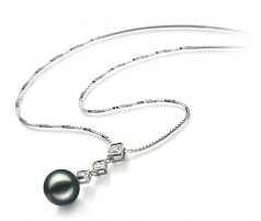 8-9mm Akoya Giapponese Pendente en Rossana Nero