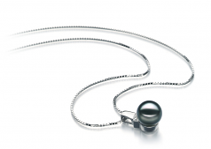 8-9mm Akoya Giapponese Pendente en Viviana Nero
