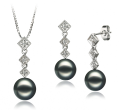 8-9mm Akoya Giapponese Parure en Rossana Nero