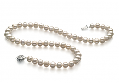 6-7mm di Perle Acqua Dolce Collana en Beatitudine Bianco