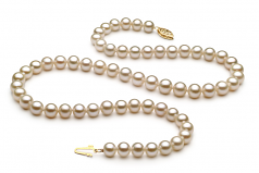 6-7mm di Perle Acqua Dolce Collana en Bianco