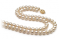 6-7mm di Perle Acqua Dolce Collana en Liah Bianco
