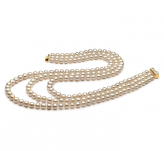 6-7mm di Perle Acqua Dolce Collana en Dianna Bianco
