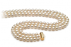 6-7mm di Perle Acqua Dolce Collana en Dianna Bianco