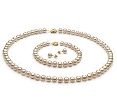 6-7mm di Perle Acqua Dolce Parure en Bianco