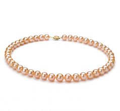 8-9mm di Perle Acqua Dolce Collana en Rosa