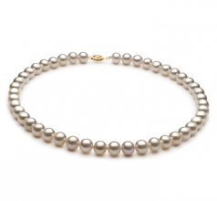 8.5-9mm di Perle Acqua Dolce Collana en Bianco