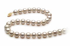 8.5-9mm di Perle Acqua Dolce Collana en Bianco