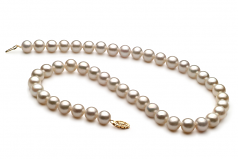 8.5-9mm di Perle Acqua Dolce Collana en Bianco