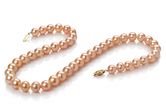 8-9mm di Perle Acqua Dolce Collana en Rosa