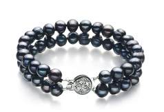 6-7mm di Perle Acqua Dolce Parure en Julika Nero