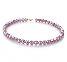 8.5-9mm di Perle Acqua Dolce Collana en Lavanda