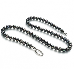 8-9mm di Perle Acqua Dolce Collana en Joyce Nero