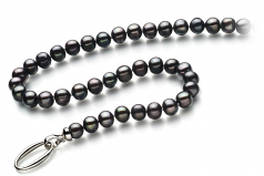 8-9mm di Perle Acqua Dolce Collana en Joyce Nero
