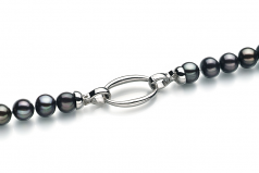 8-9mm di Perle Acqua Dolce Collana en Joyce Nero